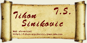 Tihon Šiniković vizit kartica